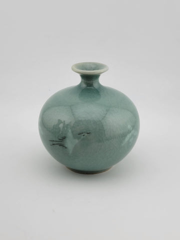 Rare Set Of 4 Goryeo Celadon Cloud & Crane Design Mineiwa Korean Living National
