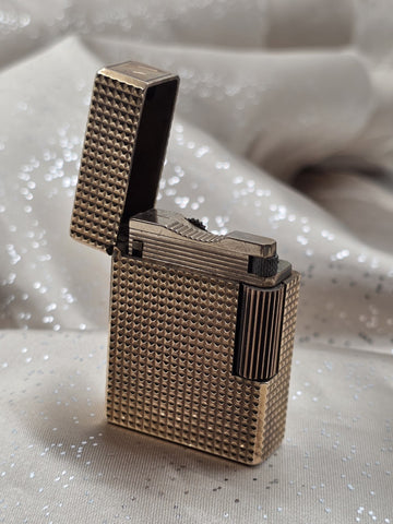 Vintage S.T. Dupont Ligne 1 Large 20µ Gold Plated Diamond Head Lighter France