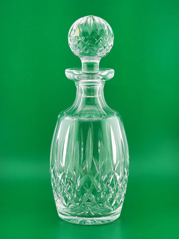 Waterford Signed Lismore Cut Crystal Spirit Decanter w Ball Stopper 10 5/8''