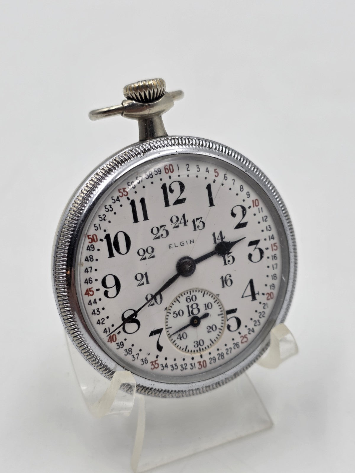 Antique 1892 Elgin Grade 118 17J 18S Pocket Watch Glass Exhibition Back Running