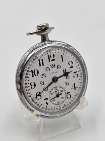 Antique 1892 Elgin Grade 118 17J 18S Pocket Watch Glass Exhibition Back Running