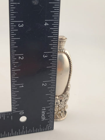 Rare Antique 19th C Victorian Ornate Repousse Sterling Silver Scent Snuff Bottle