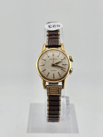 Vintage 1950's Ladies Mechanical Movado Alarm Watch. 24k Gold Plated. Working.