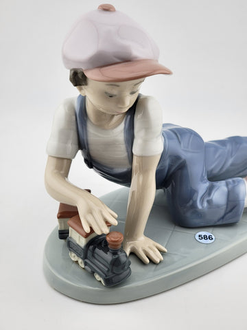 Rare Vintage Lladro #7619 All Aboard Porcelain Figurine 1992 Collectors Society.