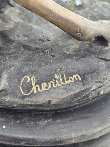 Rare Antique JEAN LOUIS CHENILLON 19th Century Bronze Horse On Marble Base