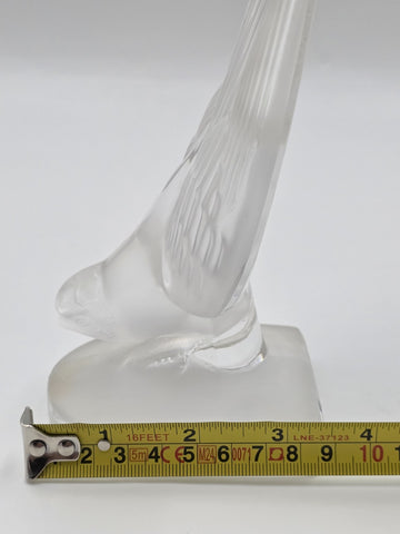 Vintage Lalique Crystal Deaux Hirondelles Swallows Paperweight Bookend Signed