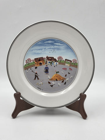 Villeroy & Boch  Naif Laplau 4 Salad Plates Christmas Village Noah Ark. 8 Inch