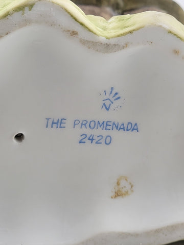 Vintage 1960s Italy  Giuseppe Capodimonte, The Promenada, Hand Painted Porcelain