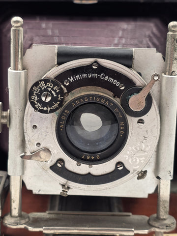 Antique c1910 Quarter Plate Folding Camera Aldis Anastigmat No 6 Minimum Cameo