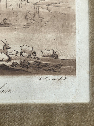 Rare Antique 18th C 1776 Engravings R. Earlom after Claude le Lorrain No. 123.