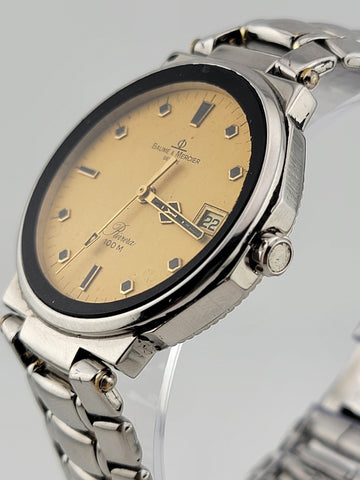 Vintage Baume Mercier Riviera Watch Octagonal Case Silver Plated Stainless Steel