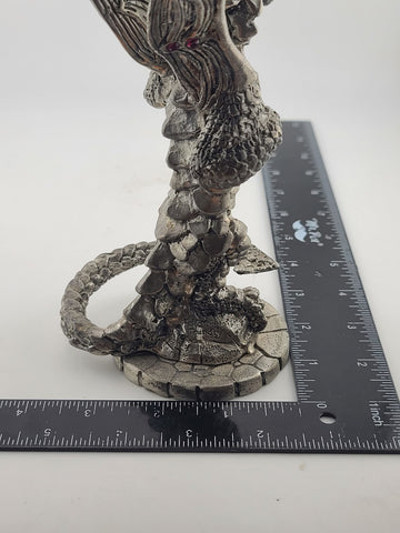 Ltd Ed. Fellwolf Pewter Dragon Goblet Fantasy Chalice Red Stones Signed 374/1000