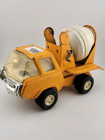 Vintage TONKA 1970's Cement Mixer Truck Construction Metal Orange/Yellow 8"L