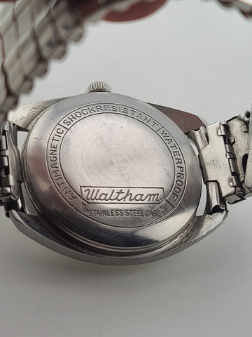 Vtg Waltham Men's Automatic Self-winding Watch 17 Jewels Date 2 tone Hands Runs