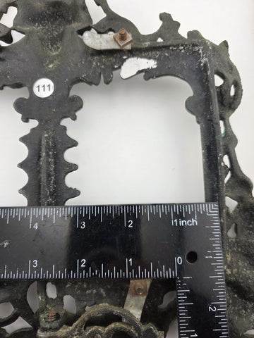 Antique Victorian Rococo Baroque Cast Iron Angel Cherub Double Picture Frame 4x5