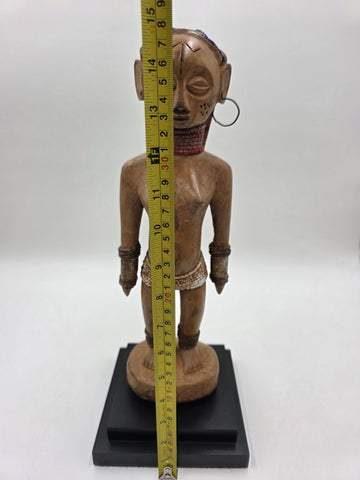 1940's Vintage Baule African Fertility Figure 15" Handcarved Wood Ivory Coast