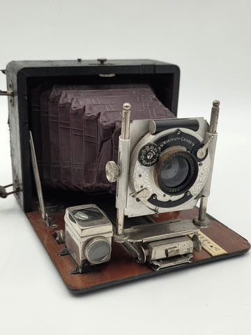 Antique c1910 Quarter Plate Folding Camera Aldis Anastigmat No 6 Minimum Cameo