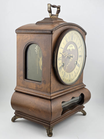 Vintage Warmink WUBA Mantel Shelf Dutch clock 8 day table Hermle striking. Works