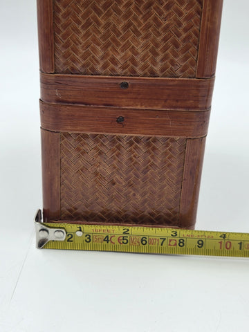 Antique Japanese Meiji Bamboo Picnic Basket Bento Box Woven Basket Complete Case