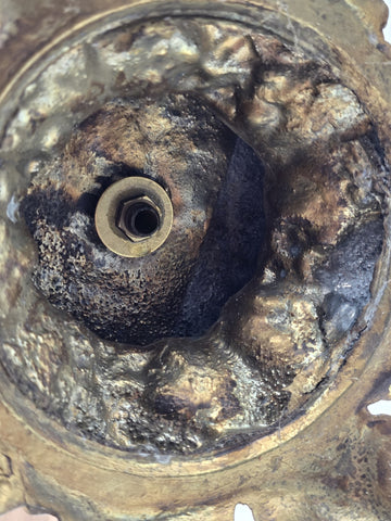 Rare Antique 19th C. Bohemian Cut Crystal Vase on Gilt Rococo Revival Stand