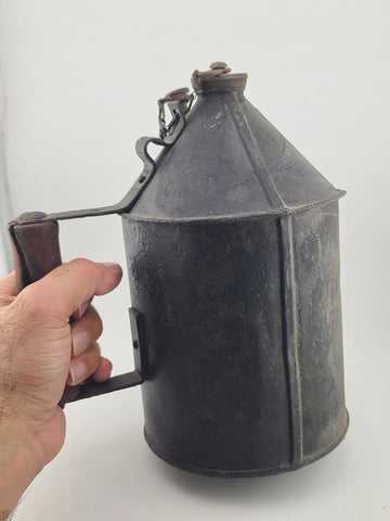 Rare Antique Railroad Water Drinking Can Steel Jug Section Gang Track Worker