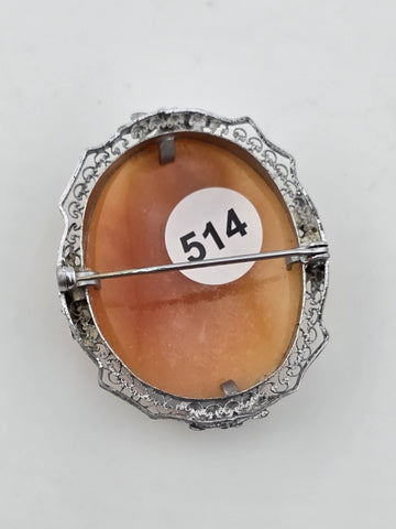 ANTIQUE SUITE OF EXQUISITE ITALIAN CAMEO "THE THREE GRACES" STERLING SILVER.
