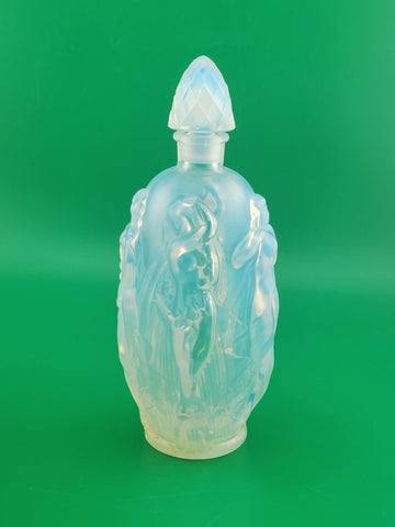 New Vintage Sabino Opalescent Art Glass Perfume Scent Bottle Nudes France