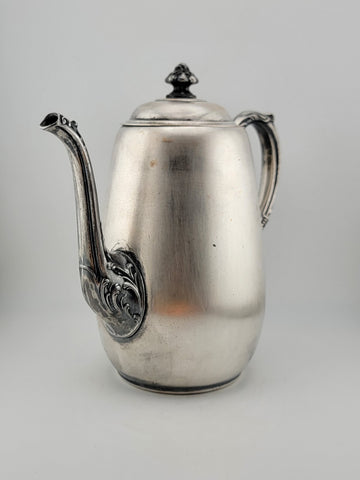 Antique Wm. Rogers & Son "Spring Flower" Silver Plated Tea/Coffee Pot.
