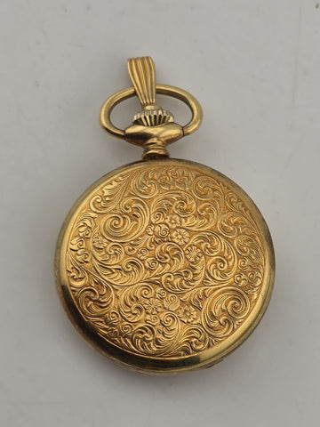 Vintage French Pocket Watch Nastrix 17J Antichoc Engraved Gold Filled Case 36mm