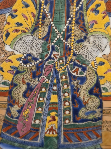 Antique Chinese Porcelain Qianlong Emperor Empress Portrait Plaques Guangxu Mark