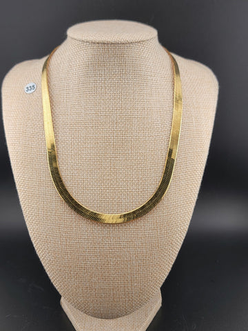 HAN Gold Vermeil over Sterling 925 Silver Italy 30 Inch Necklace. Double Sided.