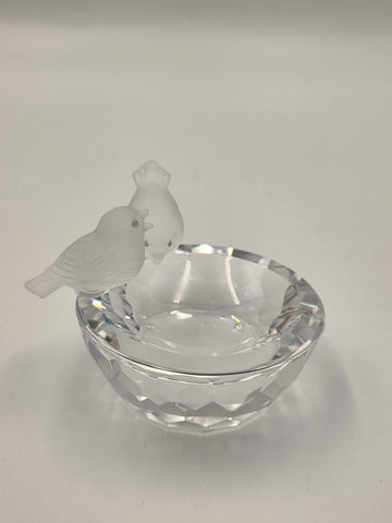 Vintage Retired Swarovski Crystal 7460 108 000 Bird Bath With Crystals 010029.
