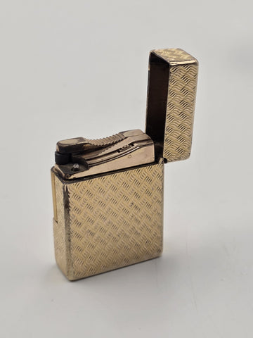 Ultra Rare Vtg S.T. Dupont Hermes Paris 20 Micron Gold Plated Lighter Guilloche