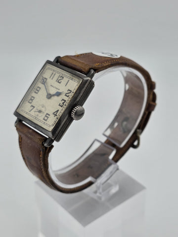 Antique 1930 Waltham 24 Jewel Sterling Silver Fahys Art Deco Wristwatch. Read.