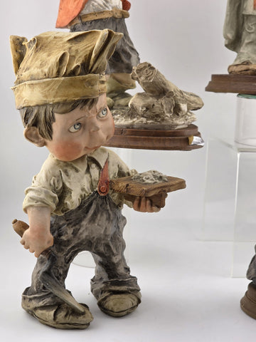 Lot Of 4 Giuseppe Armani Capodimonte Porcelain Medium Size Boy Figurines, Italy.