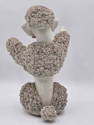 Rare Vintage Mid Century Italian Spaghetti Poodle Ceramic Sculpture 16" Large