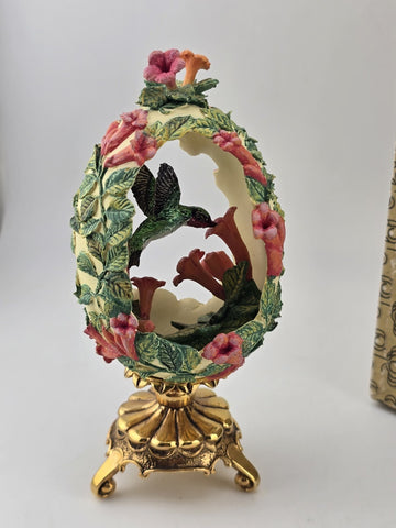 Franklin Mint House Of Faberge Humming Bird Egg Jewels in The Garden - W Box