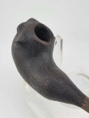 Rare Antique Collectible One Of A Kind African Tribal Clay Pipe W Long Stem.