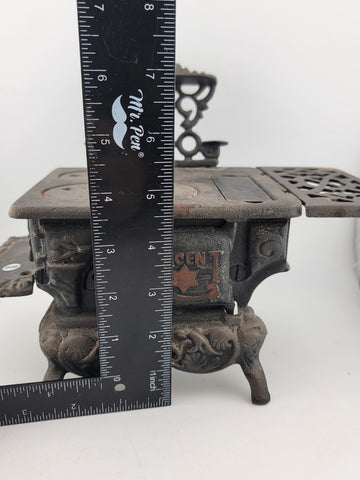 Antique Collectible Crescent Miniature Toy Cast Iron Stove Salesman Sample.