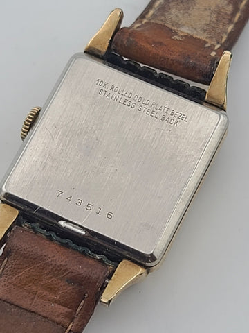 Vintage Classic Mens Deco 1950's 17j BENRUS 10K Gold Filled Dress Watch. Works