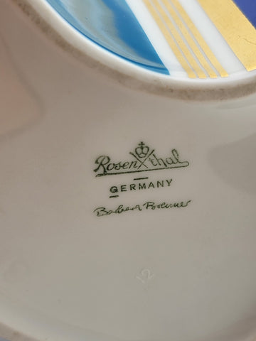 Vintage Large Barbara Brenner Porcelain Vase  Blue Spirit for Rosenthal. 10 Inch