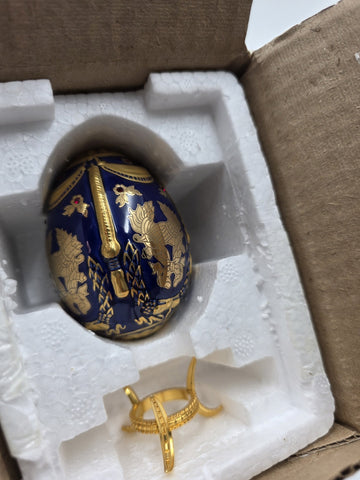 Set Of 4 Franklin Mint House of Faberge Jeweled Imperial Eggs Stands Boxed