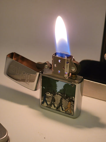 Rare 1996 Retired  Beatles Abbey Road Zippo Lighter. Appears To Be Unfired W Box