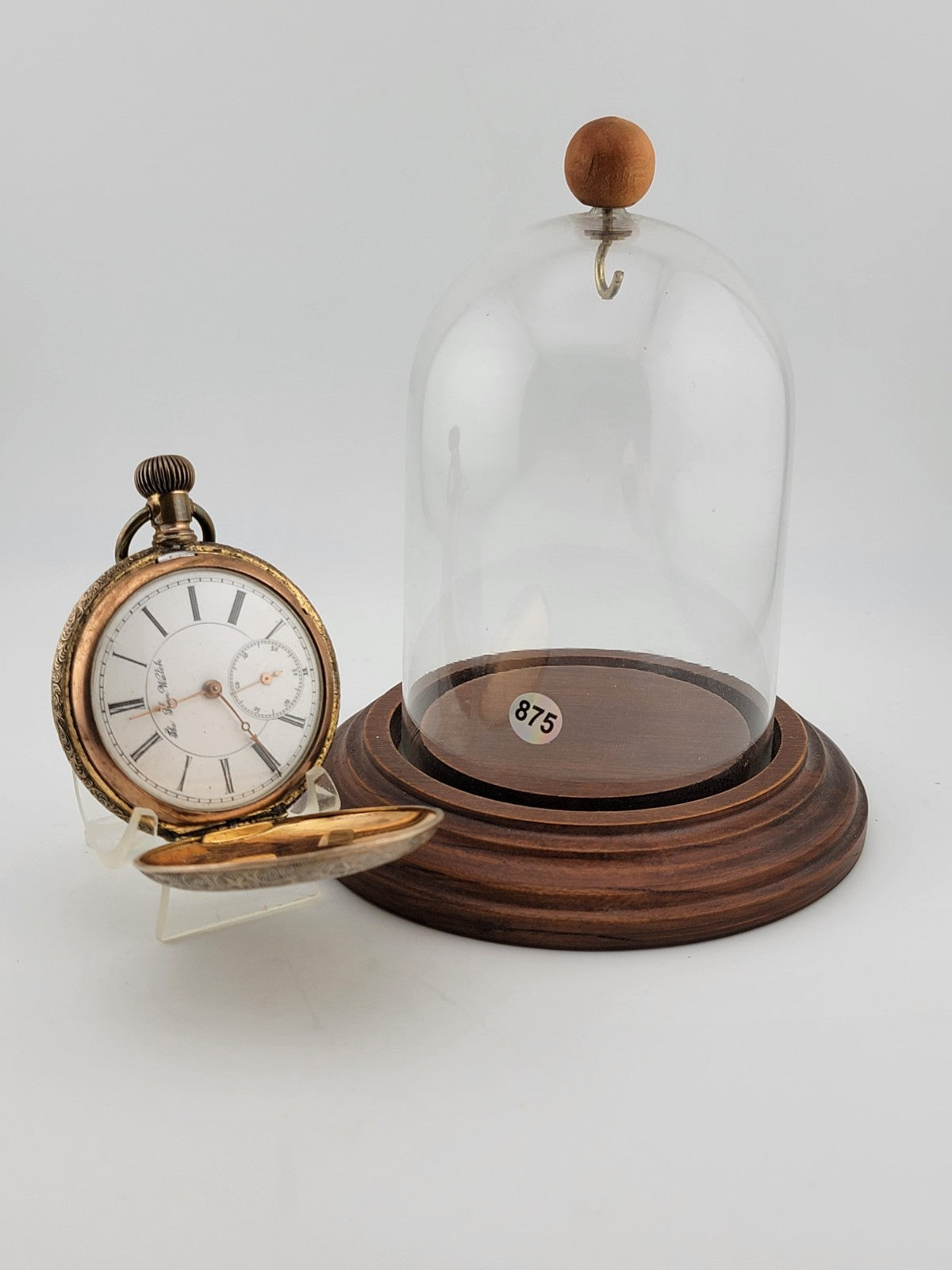 The Plan Gold Plated Swiss Pocket Watch by David Perret c.1890. W Glass Dome.