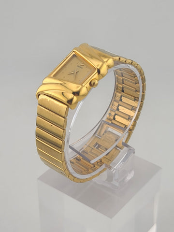 Rare Vintage Seiko Rivoli Trapezoid Asymmetrical Gold Tone Ladies Watch Elegant