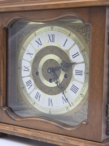 Vtg Franz Hermle 340-020 Mantel Clock W Germany 8-Day Westminster Chime Working.