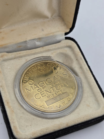 Rare Siegfried and Roy Gold Plated Magicians of the Century Coin #1915 w Case