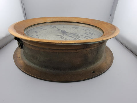 Rare Antique Large Chelsea Ships Clock 10” Brass. Good Condition. Sold As-is.