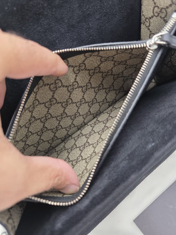 New W Tag Gucci GG Supreme Dionysus Medium Shoulder Bag with Chain Strap.