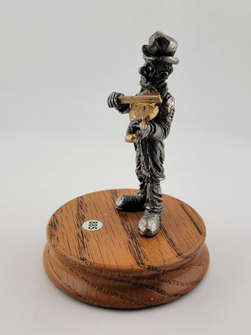 Vintage Ron Lee Hobo Band Collection Pewter Violinist Clown Figurine Collectible